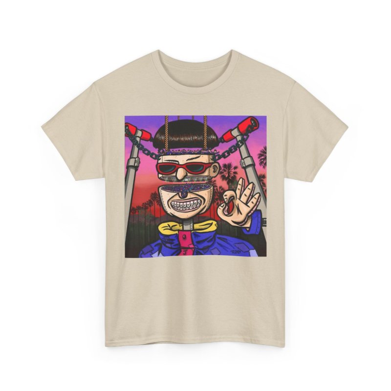 Oliver Tree Retro Pop Heavy Cotton Tee | Surreal Cartoon Pop Art Graphic T-Shirt | Retro Indie Rock Alt Pop Music Fan Merchandise