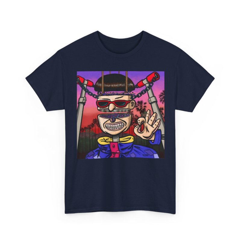 Oliver Tree Retro Pop Heavy Cotton Tee | Surreal Cartoon Pop Art Graphic T-Shirt | Retro Indie Rock Alt Pop Music Fan Merchandise