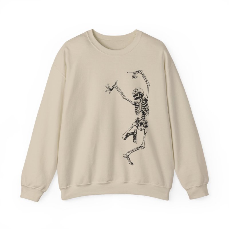 Dance With Death Pullover Sweatshirt | Skeleton Graphic Crewneck