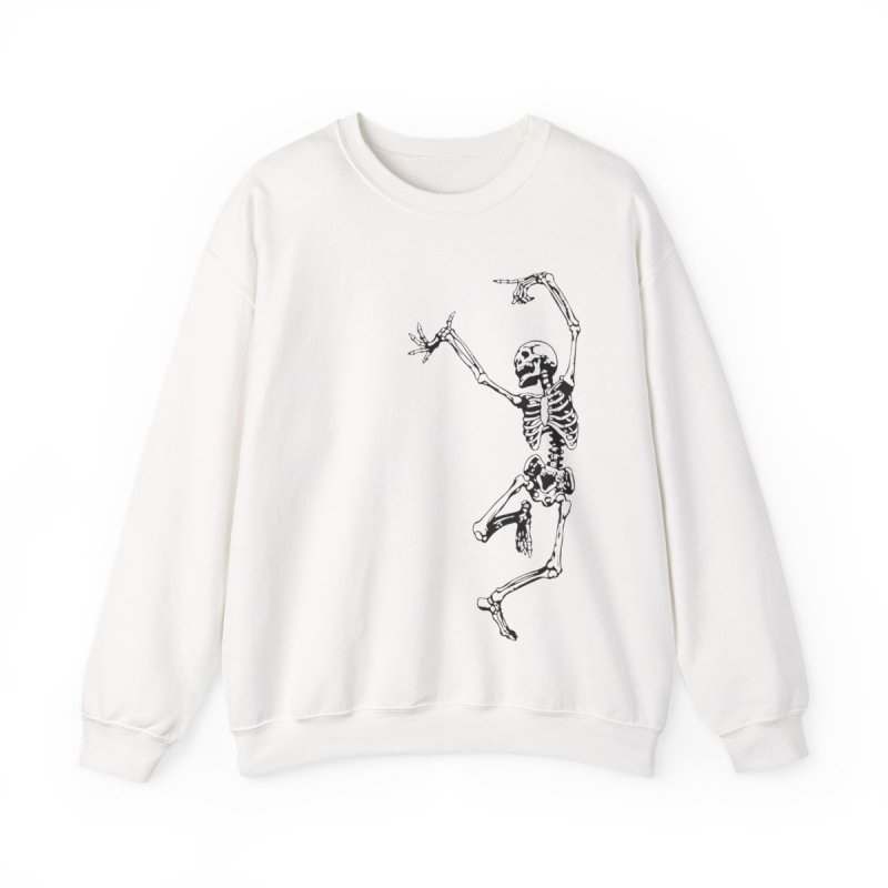 Dance With Death Pullover Sweatshirt | Skeleton Graphic Crewneck