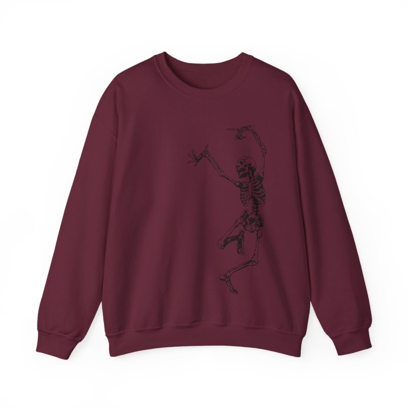 Dance With Death Pullover Sweatshirt | Skeleton Graphic Crewneck