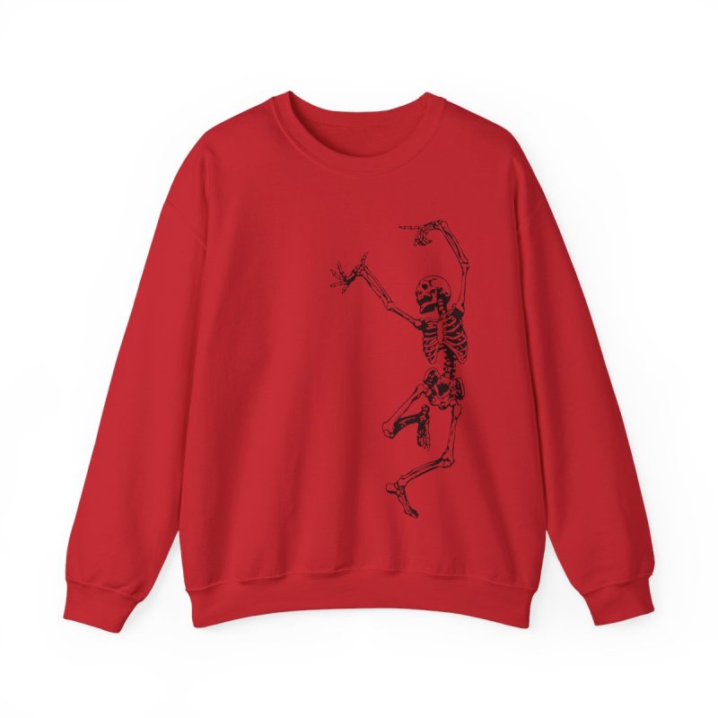 Dance With Death Pullover Sweatshirt | Skeleton Graphic Crewneck