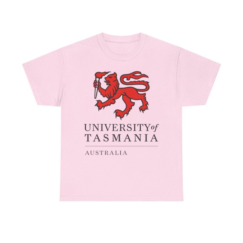 University of Tasmania T-Shirt | UTAS Australia Collegiate Tee | Red Lion Varsity Graphic Shirt | Tasmania Academic Heritage Unisex Top