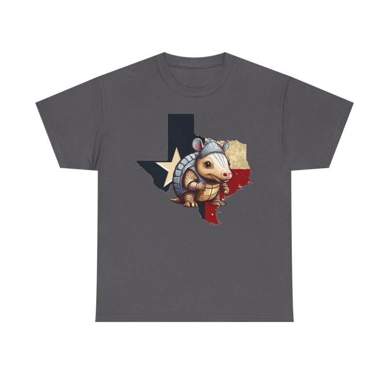 Texas Armadillo T-Shirt | Cute Cartoon Armadillo Tee | Lone Star State Map Graphic Shirt | Texas Flag Colors Apparel