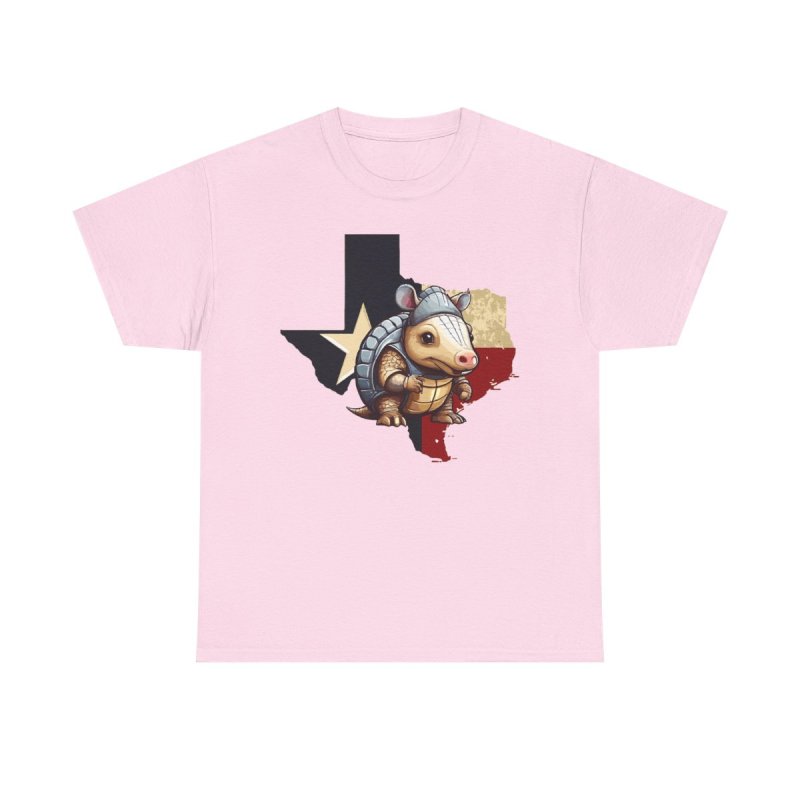 Texas Armadillo T-Shirt | Cute Cartoon Armadillo Tee | Lone Star State Map Graphic Shirt | Texas Flag Colors Apparel