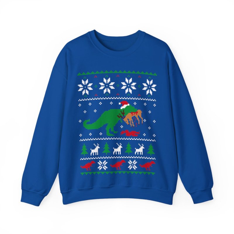 Rawr-y Christmas! Dinosaur Ugly Christmas Sweatshirt | Funny Dino Holiday Gear