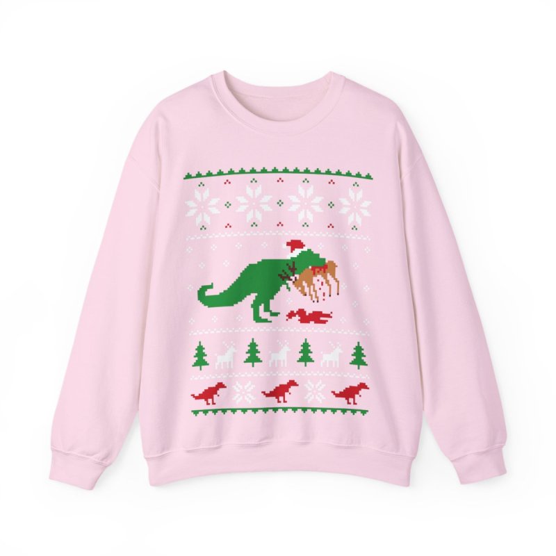 Rawr-y Christmas! Dinosaur Ugly Christmas Sweatshirt | Funny Dino Holiday Gear