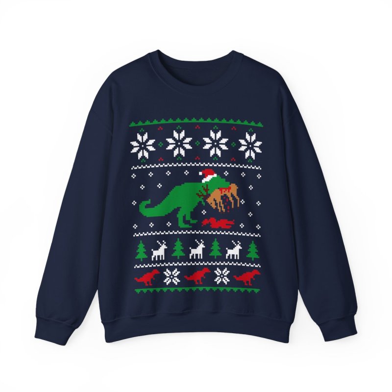 Rawr-y Christmas! Dinosaur Ugly Christmas Sweatshirt | Funny Dino Holiday Gear