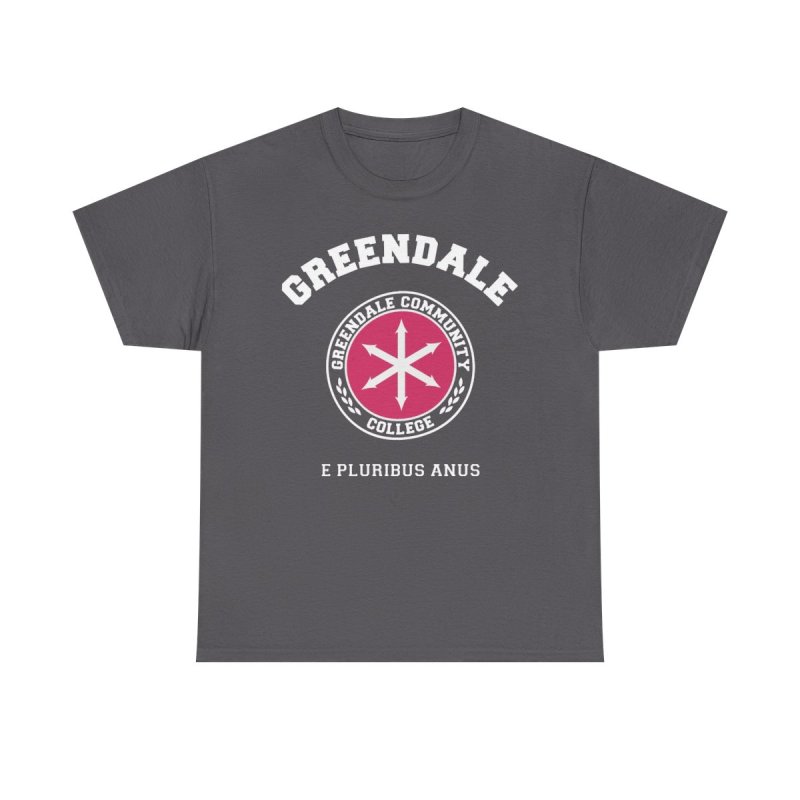 Greendale Community College T-Shirt | Community TV Show Logo Graphic Tee | E Pluribus Anus Mascot Shirt
