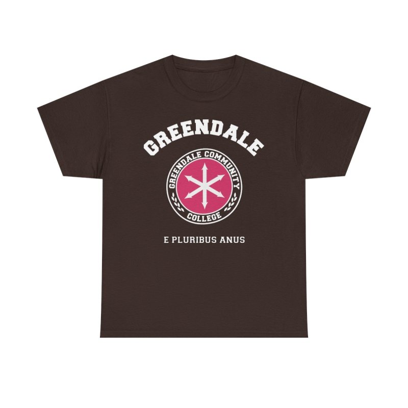 Greendale Community College T-Shirt | Community TV Show Logo Graphic Tee | E Pluribus Anus Mascot Shirt