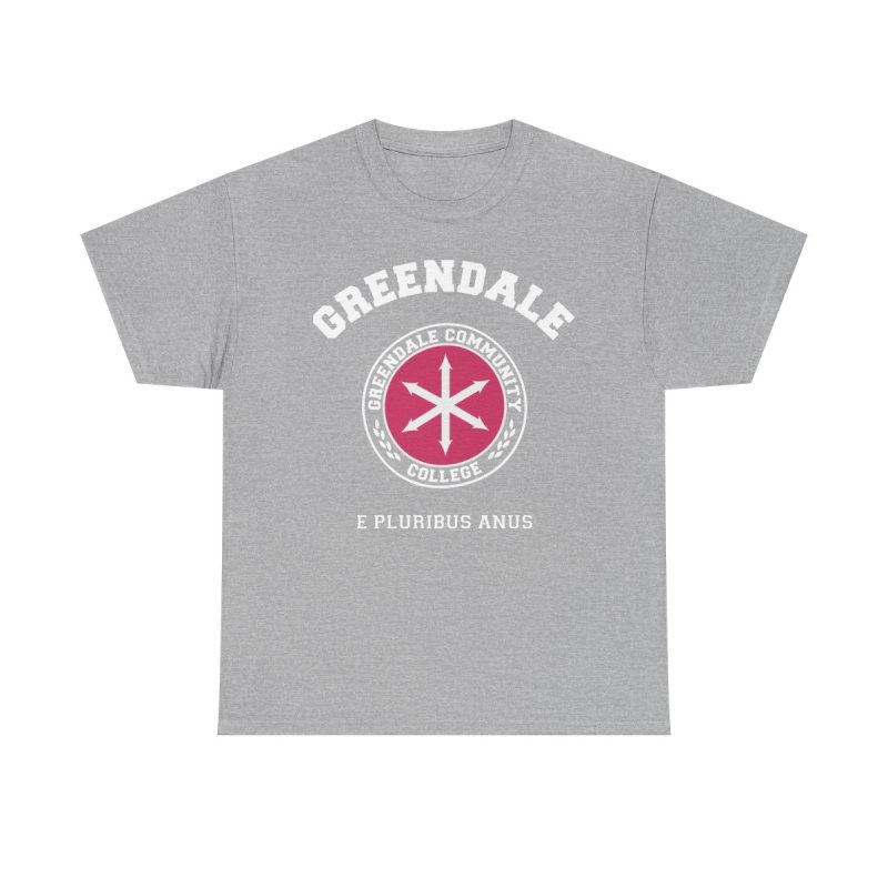 Greendale Community College T-Shirt | Community TV Show Logo Graphic Tee | E Pluribus Anus Mascot Shirt