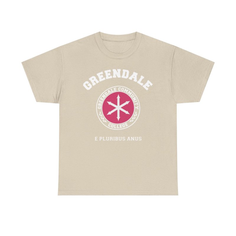 Greendale Community College T-Shirt | Community TV Show Logo Graphic Tee | E Pluribus Anus Mascot Shirt