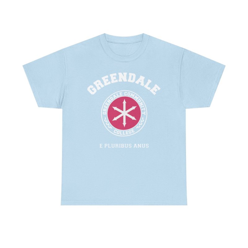 Greendale Community College T-Shirt | Community TV Show Logo Graphic Tee | E Pluribus Anus Mascot Shirt
