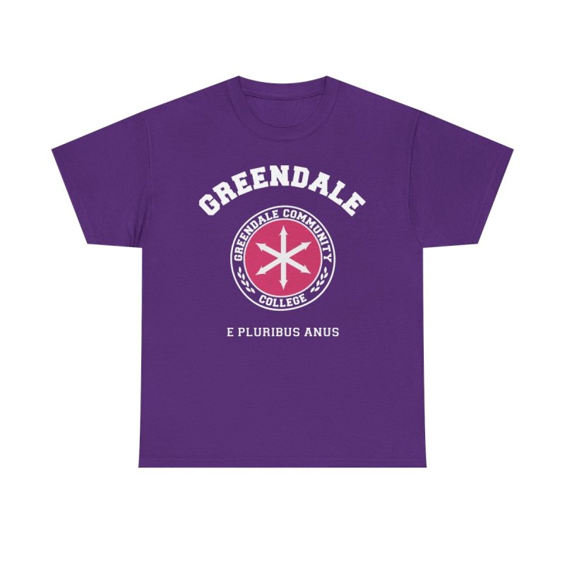 Greendale Community College T-Shirt | Community TV Show Logo Graphic Tee | E Pluribus Anus Mascot Shirt