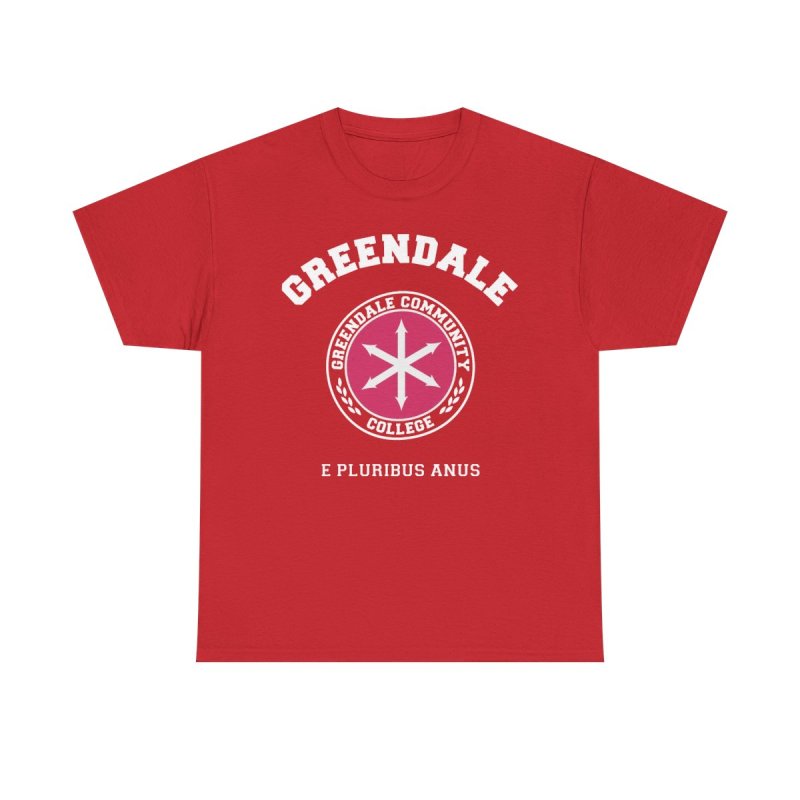 Greendale Community College T-Shirt | Community TV Show Logo Graphic Tee | E Pluribus Anus Mascot Shirt