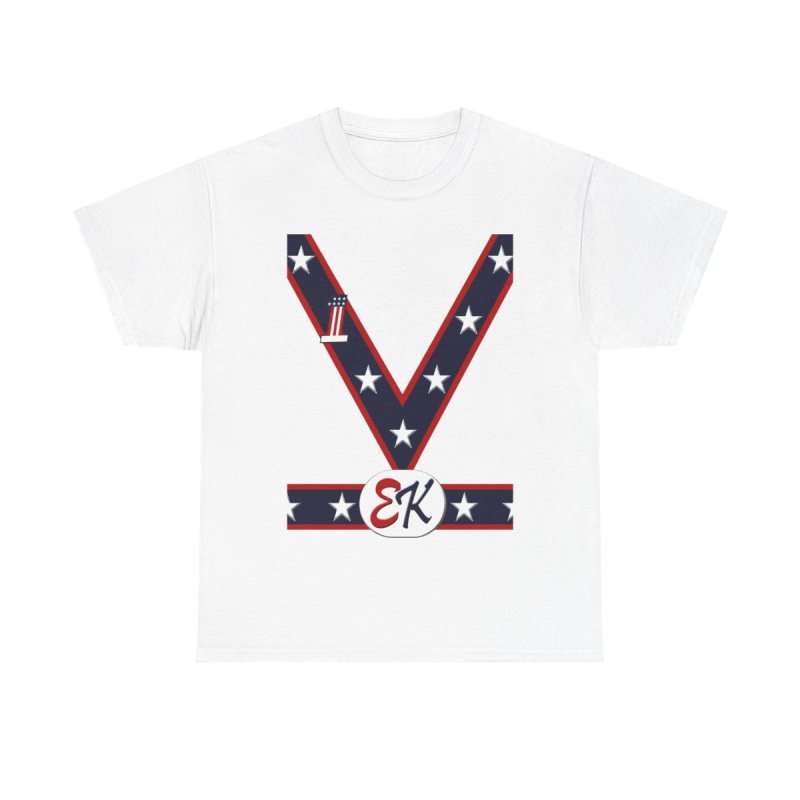 American Daredevil T-Shirt | Vintage Stuntman Costume Graphic Tee | Retro Star-Spangled V-Line Shirt