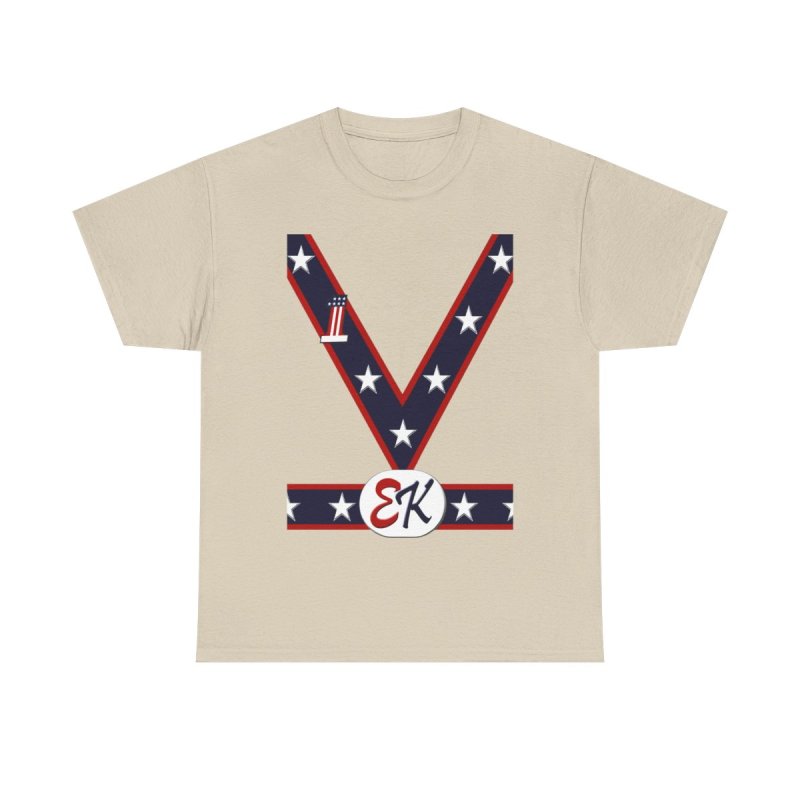 American Daredevil T-Shirt | Vintage Stuntman Costume Graphic Tee | Retro Star-Spangled V-Line Shirt