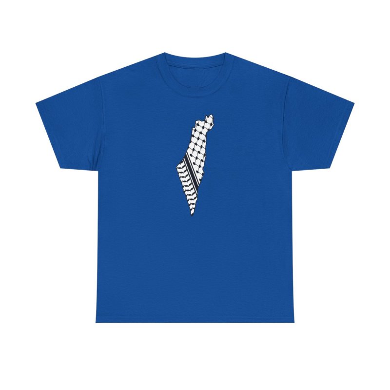 Palestine Map Keffiyeh T-Shirt | Traditional Fishnet Pattern | Palestinian Heritage Solidarity Shirt
