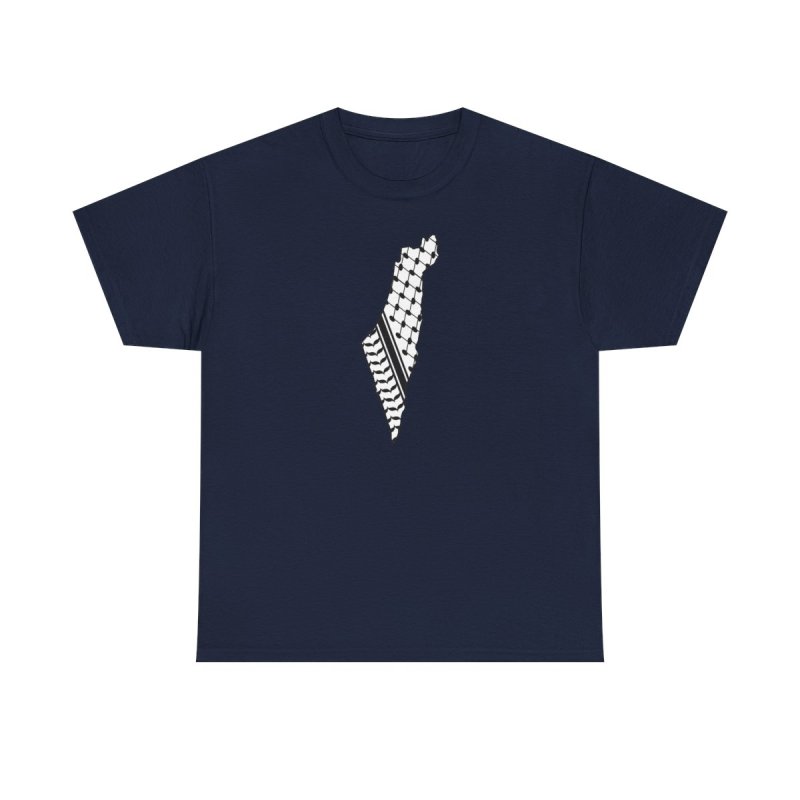 Palestine Map Keffiyeh T-Shirt | Traditional Fishnet Pattern | Palestinian Heritage Solidarity Shirt