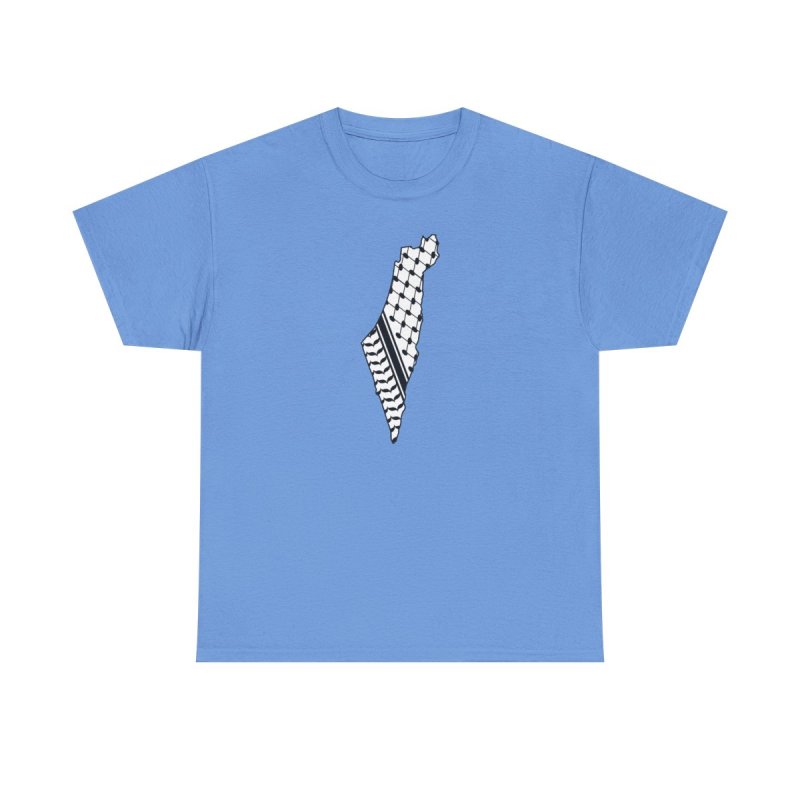 Palestine Map Keffiyeh T-Shirt | Traditional Fishnet Pattern | Palestinian Heritage Solidarity Shirt