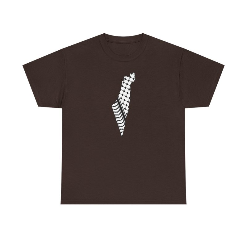 Palestine Map Keffiyeh T-Shirt | Traditional Fishnet Pattern | Palestinian Heritage Solidarity Shirt