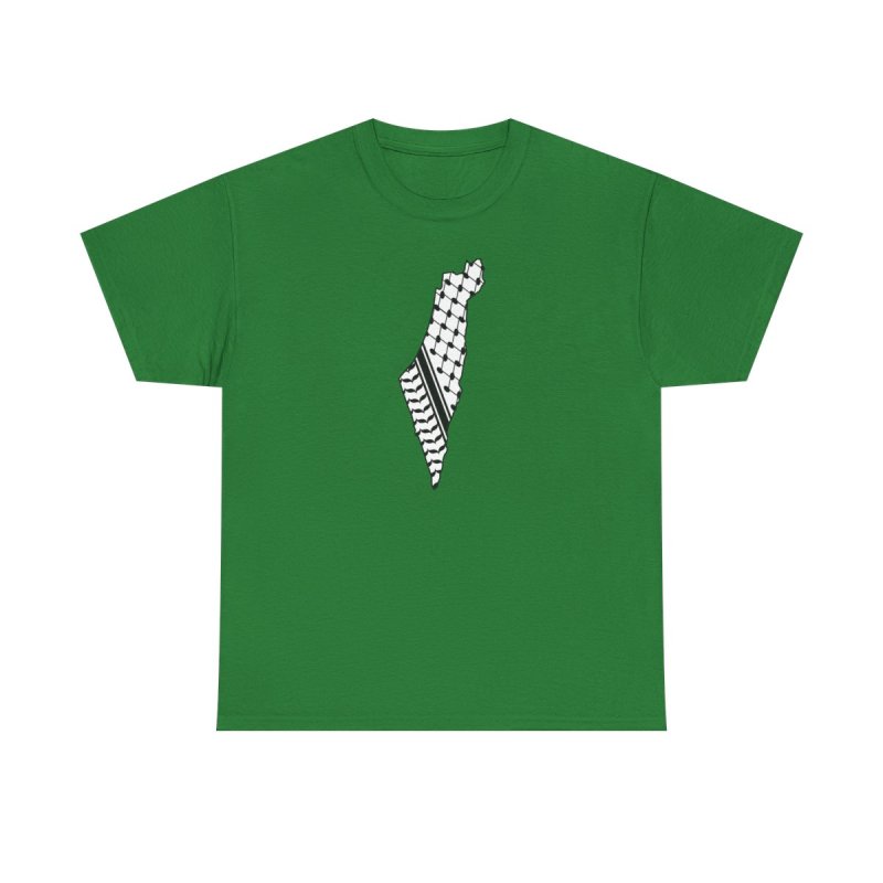 Palestine Map Keffiyeh T-Shirt | Traditional Fishnet Pattern | Palestinian Heritage Solidarity Shirt