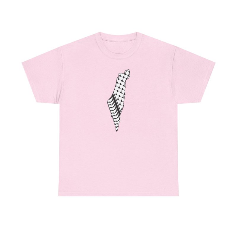 Palestine Map Keffiyeh T-Shirt | Traditional Fishnet Pattern | Palestinian Heritage Solidarity Shirt