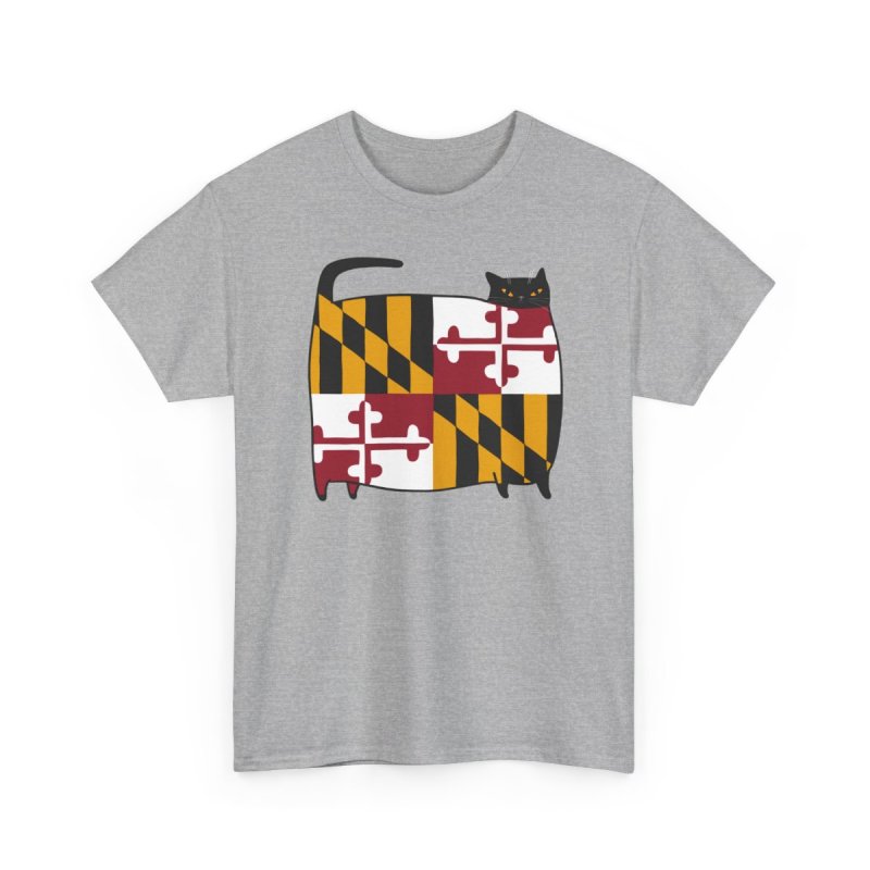 Maryland Flag Cat T-Shirt | MD State Pride Graphic Tee | Funny Marylander Gift Shirt