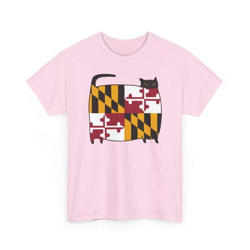 Maryland Flag Cat T-Shirt | MD State Pride Graphic Tee | Funny Marylander Gift Shirt