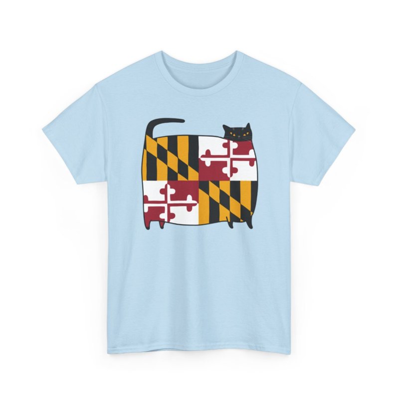 Maryland Flag Cat T-Shirt | MD State Pride Graphic Tee | Funny Marylander Gift Shirt