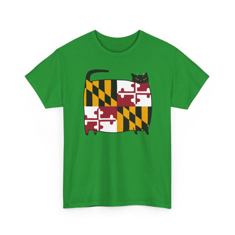 Maryland Flag Cat T-Shirt | MD State Pride Graphic Tee | Funny Marylander Gift Shirt
