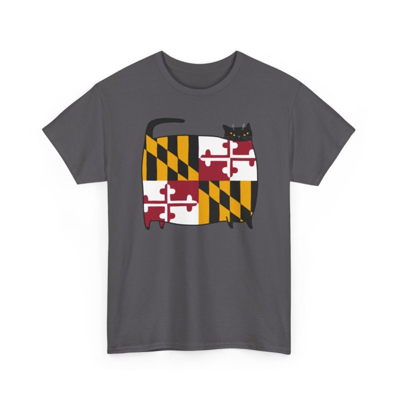 Maryland Flag Cat T-Shirt | MD State Pride Graphic Tee | Funny Marylander Gift Shirt