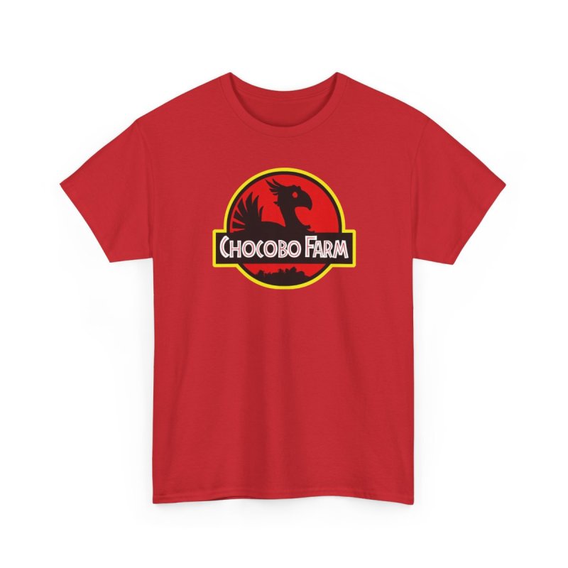 Chocobo Farm Unisex Heavy Cotton Tee | Retro Gaming Parody T-Shirt | Classic Movie Logo Mashup Graphic Shirt