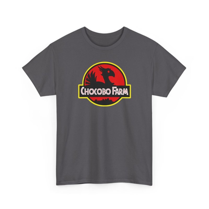 Chocobo Farm Unisex Heavy Cotton Tee | Retro Gaming Parody T-Shirt | Classic Movie Logo Mashup Graphic Shirt