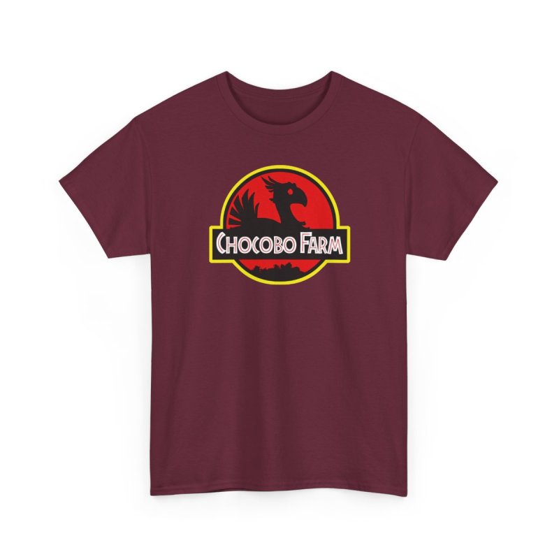 Chocobo Farm Unisex Heavy Cotton Tee | Retro Gaming Parody T-Shirt | Classic Movie Logo Mashup Graphic Shirt