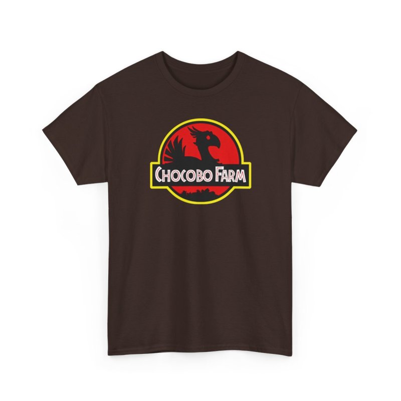 Chocobo Farm Unisex Heavy Cotton Tee | Retro Gaming Parody T-Shirt | Classic Movie Logo Mashup Graphic Shirt