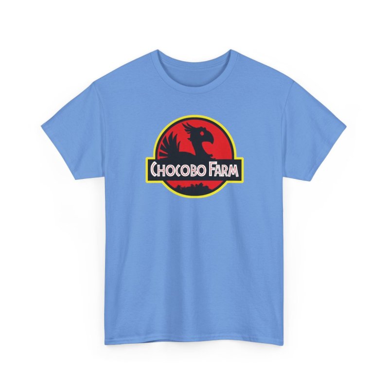 Chocobo Farm Unisex Heavy Cotton Tee | Retro Gaming Parody T-Shirt | Classic Movie Logo Mashup Graphic Shirt