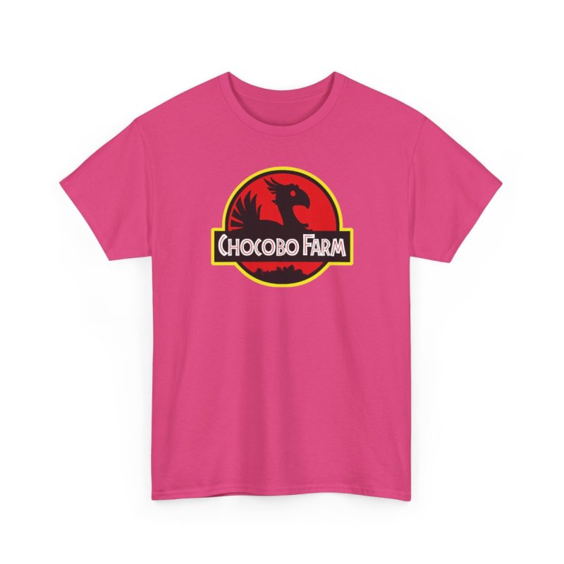 Chocobo Farm Unisex Heavy Cotton Tee | Retro Gaming Parody T-Shirt | Classic Movie Logo Mashup Graphic Shirt