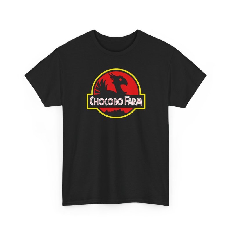 Chocobo Farm Unisex Heavy Cotton Tee | Retro Gaming Parody T-Shirt | Classic Movie Logo Mashup Graphic Shirt