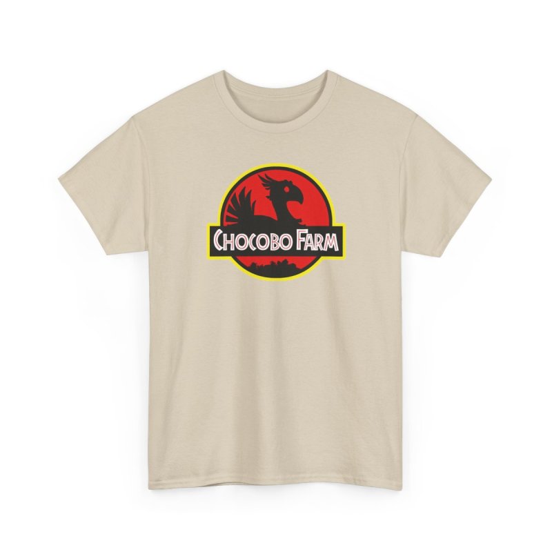 Chocobo Farm Unisex Heavy Cotton Tee | Retro Gaming Parody T-Shirt | Classic Movie Logo Mashup Graphic Shirt