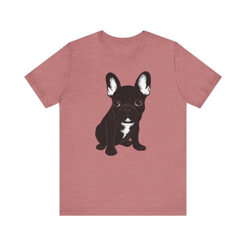 Brindle Frenchie Love T-Shirt | Unique French Bulldog Pattern Tee