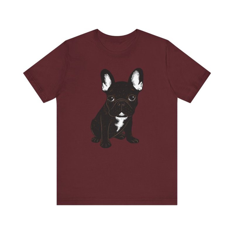 Brindle Frenchie Love T-Shirt | Unique French Bulldog Pattern Tee