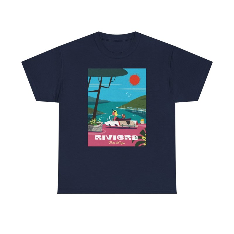 Riviera T-Shirt | Côte d'Azur Vintage Travel Poster Tee
