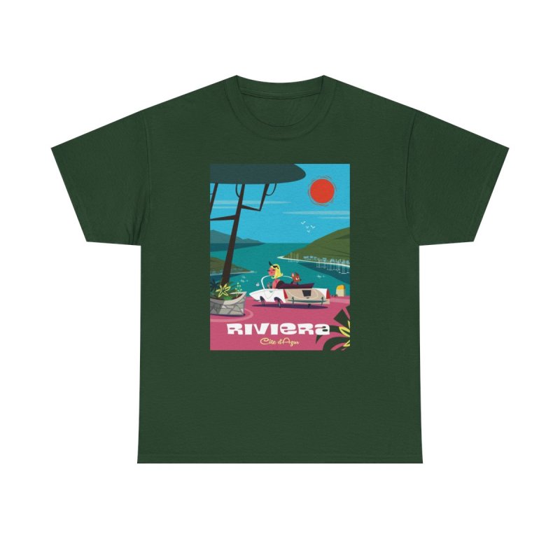 Riviera T-Shirt | Côte d'Azur Vintage Travel Poster Tee