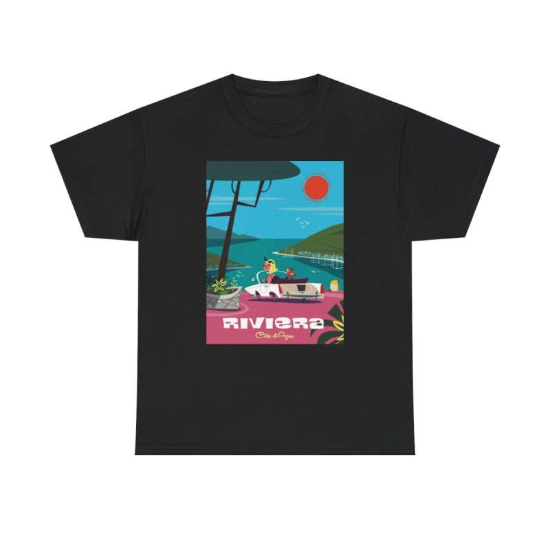 Riviera T-Shirt | Côte d'Azur Vintage Travel Poster Tee