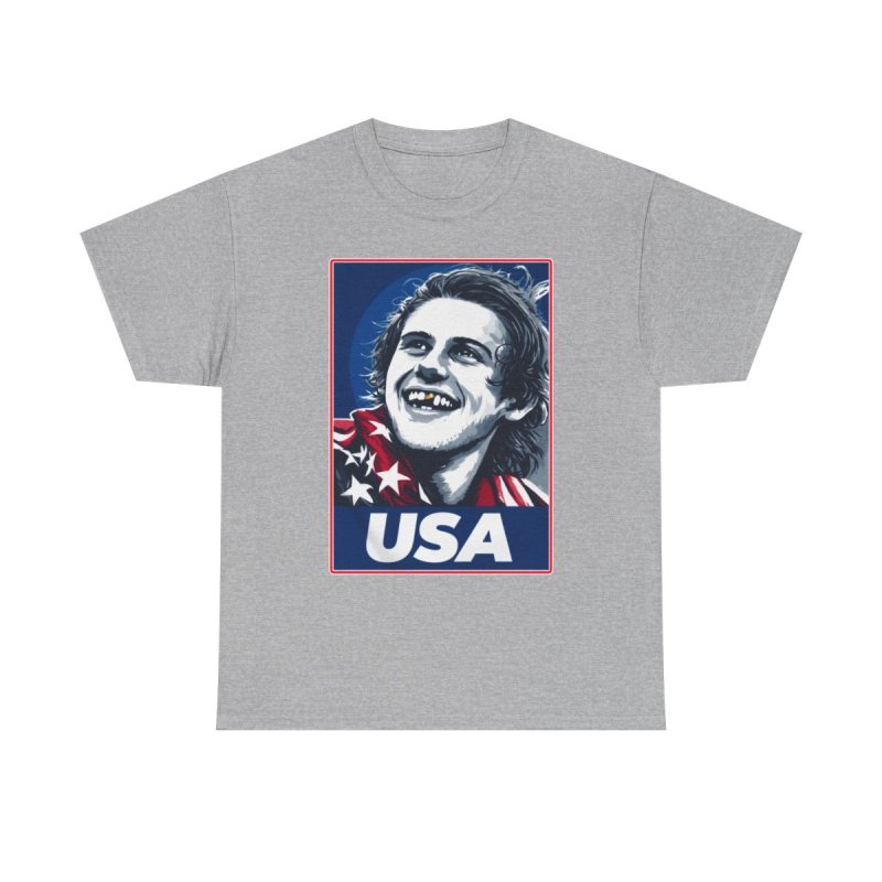 Olympic Gold Medal Celebration Graphic Tee | Team USA Missing Tooth Portrait Shirt
