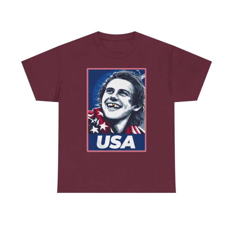 Olympic Gold Medal Celebration Graphic Tee | Team USA Missing Tooth Portrait Shirt