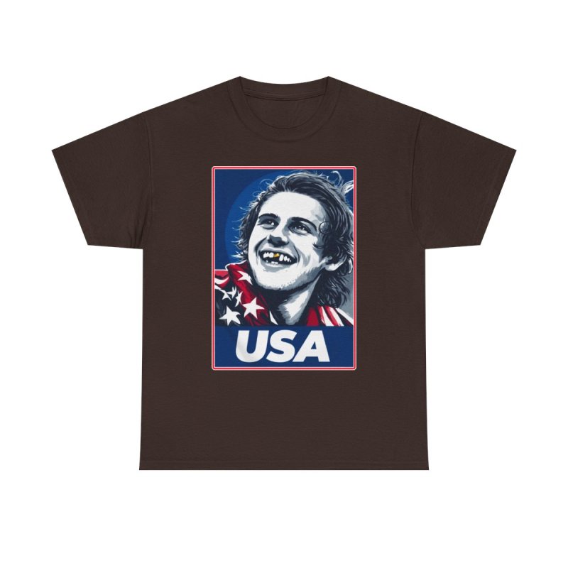 Olympic Gold Medal Celebration Graphic Tee | Team USA Missing Tooth Portrait Shirt