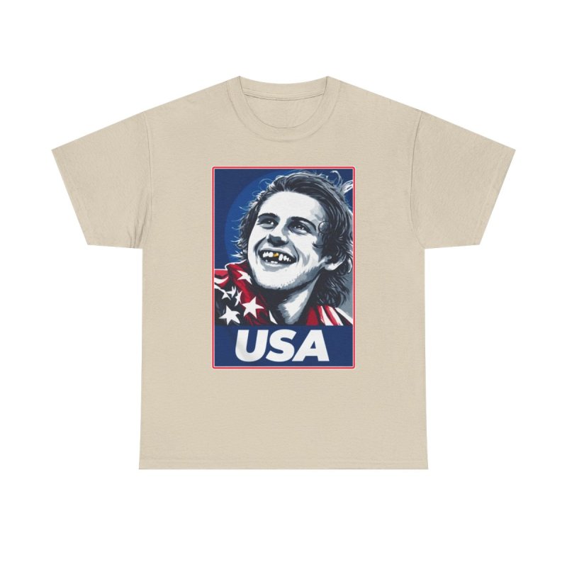 Olympic Gold Medal Celebration Graphic Tee | Team USA Missing Tooth Portrait Shirt