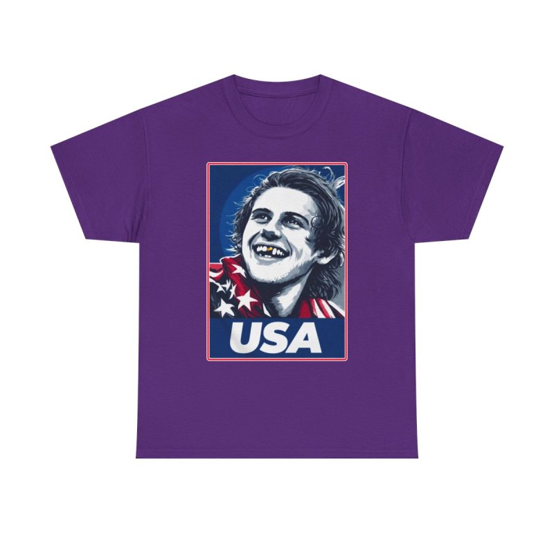Olympic Gold Medal Celebration Graphic Tee | Team USA Missing Tooth Portrait Shirt